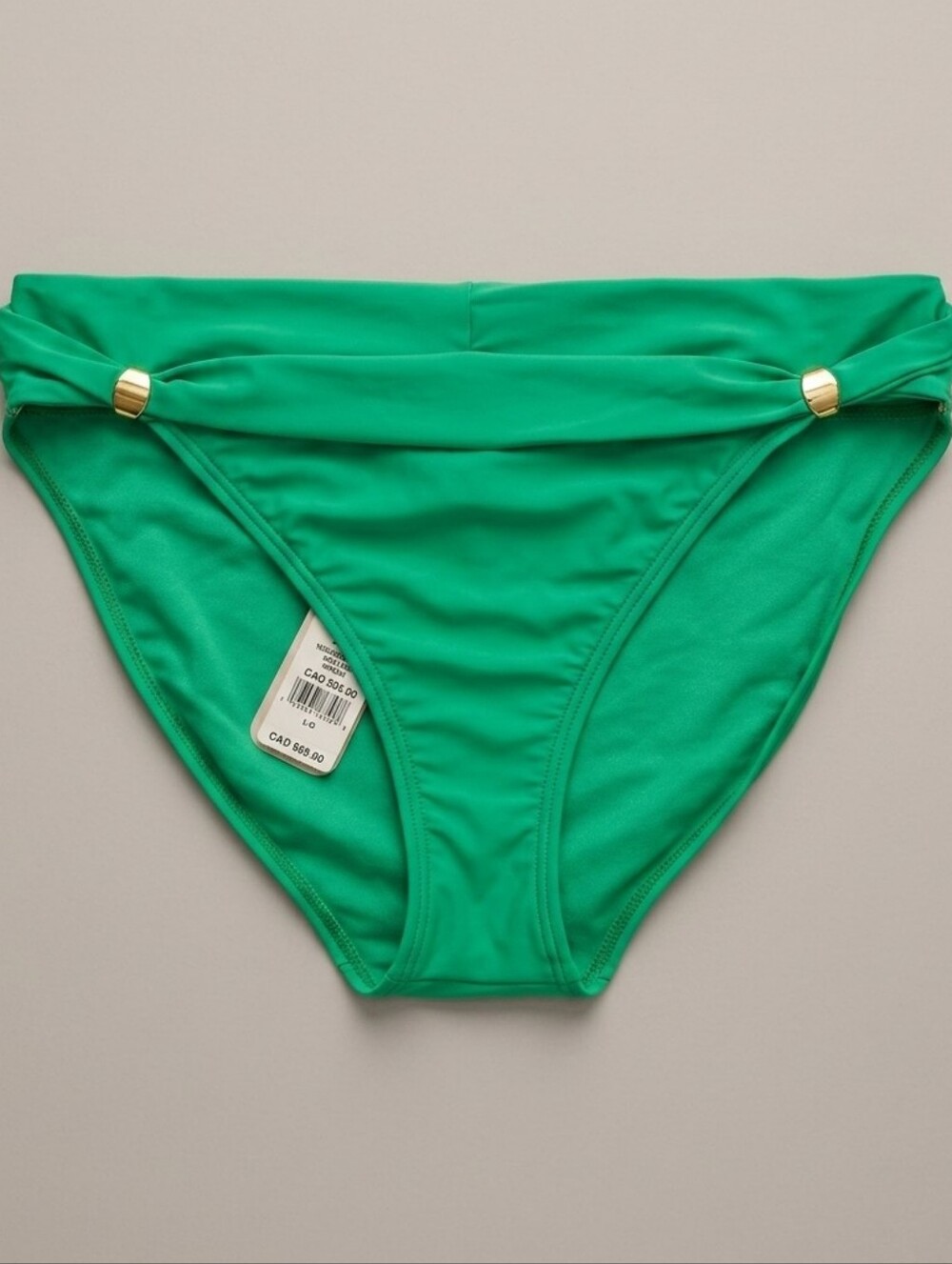 Tommy Bahama Green Hipster Bikini Bottom w/Gold Tone Hardware #TSW91632. Size L